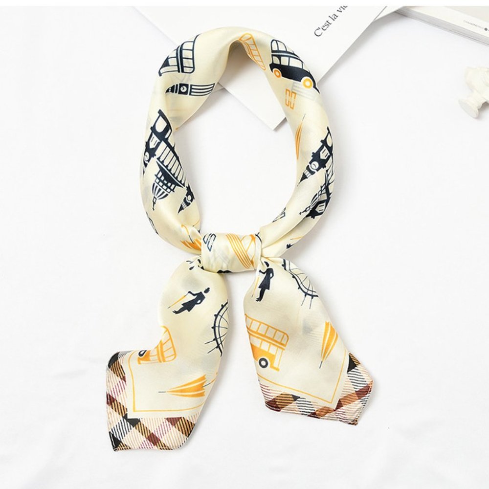 Square Silk Scarf/ Neckerchief - England Holiday